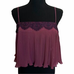 Free People Mauve Micro Pleat Swing Camisole